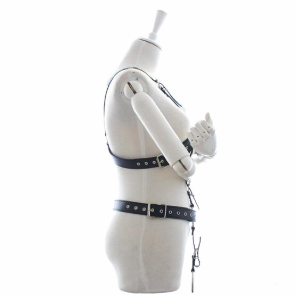Black Leather Harness Flirting Bondage Mens Sex Tools For Men - Picture 2 of 6